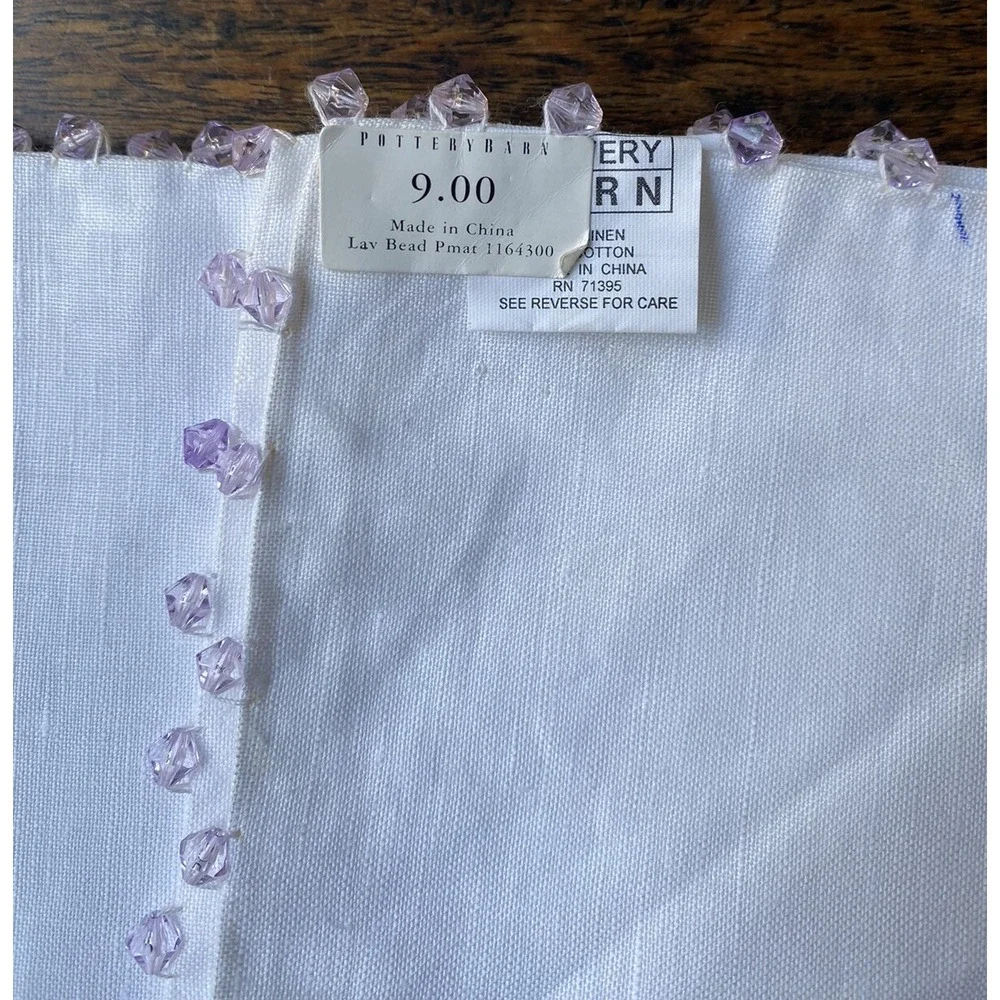 Pottery Barn 2 Placemats White Cotton Double Sided19